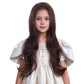 Duduwig Kids Mixed Brown Wig Gilrs Long Dark Brown Middle Part Wig Child Long Wavy Curly Wigs Heat Resistant Synthetic Wigs With