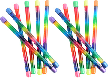 Ja-Ru Glitter Wand Girls Rainbow Baton Toy (12 Baton) 12 Inch Wand Baton Spiral Fidget Toys For Kids. Magic Twirling Glitter Sticks. Stress Relief. Classroom Decorations Bulk Party Favors. 2002-12P