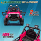 Joymor 12V Kids Ride On Truck With Remote Control, 4 Wheels Battery Powered Kids Car, Electric Play Car With Led Lights/Horn/Remote And Manual Control/3-5 Mph Speed/Gift For Girl Boy (Hot Pink)