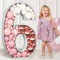 Imprsv 3Ft Mosaic Numbers For Balloons, Marquee Number, Mosaic Number Frame, Number 6 Balloon For Sweet 16 Birthday Decorations,