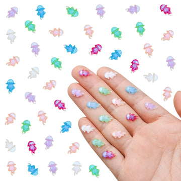 200 Pieces Mini Jellyfish Decor for Crafts Dollhouse Miniatures Tiny Jelly Fish Beach Christmas Decorations for Dollhouse Fairy