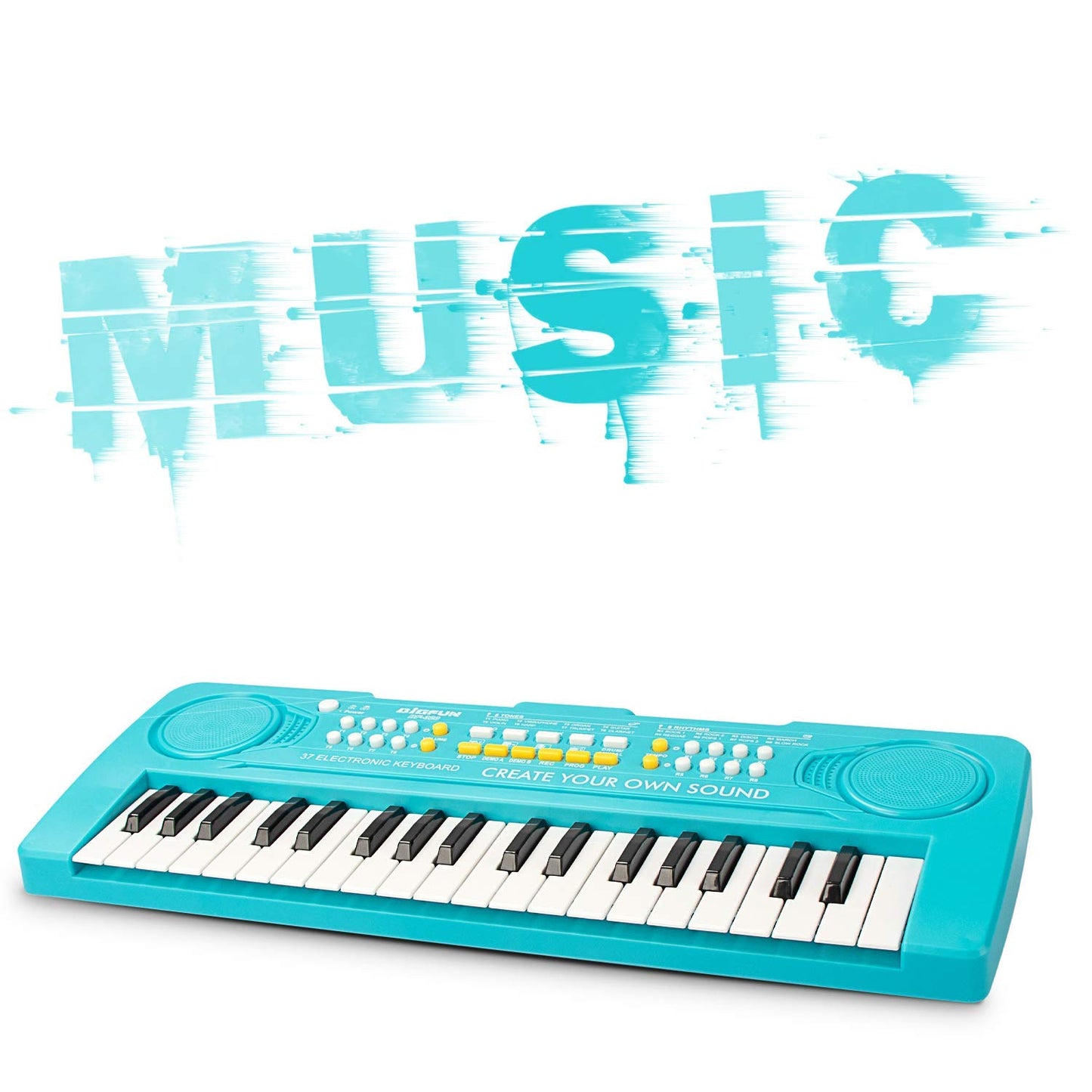 Bigfun Kid Keyboard Piano - 37 Keys Keyboard Piano Kids Multifunction Music Educational Instrument Toy Keyboard Piano For 3, 4, 5, 6, 7, 8 Girls And Boys (Blue)