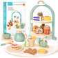 Tea Party Set for Little Girls with Cupcake Stand, Wooden Tea Set Toys for Girls Age 3 4 5 6 7 Year Old, Toddler Kids Kitchen Pr