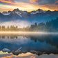 Ravensburger - Lake Matheson  New Zealand - 1000 Piece Jigsaw Puzzle - Stunning  Peaceful Lake at Sunrise - Majestic Misty Mountains - Ideal Gift - Frameable Art - Screen-Free Fun - Puzzles for mature-themeds