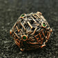 Mjdiceok Hollow Magic Vine Leaf Dnd Dice Set Metal Dice Set 7 Role Playing Dice D&D Dungeons And Dragons Dice (Red Copper + Gree