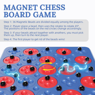 Magnetic Game Chess, Magnet Game, Board Games For Adults Kids Family Night, 2 In 1 Multiplayer Board Games, Magnetic Game With 3