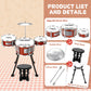 Kids Drum Set Music Toy Drum Set For Toddlers Ages 3-5 Jazz Drum Kit With Stool, 3 Drums Percussion Musical Instruments Toys For 3 4 5 Year Old Boys Girls Gifts