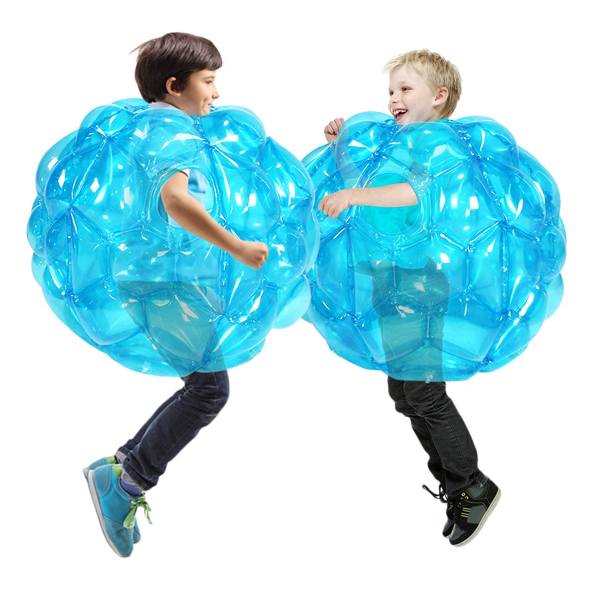 SUNSHINEMALL 2 PC Sumo Balls for mature-themed  Inflatable Body Sumo Balls Bopper Toys  Heavy Duty PVC Vinyl Kids mature-themeds Physical Outdoor Active Play (24 INCH Blue)