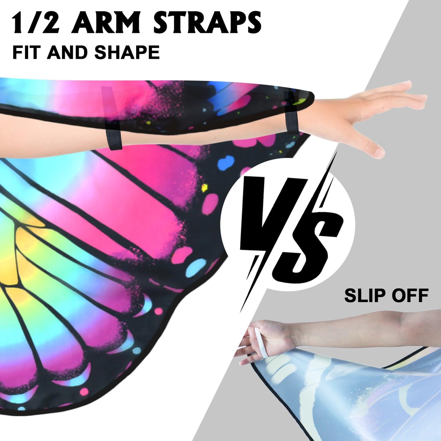iROLEWIN Kids Toddler Butterfly-Wings-Costume for Girls Fairy-Wings Tutu Headband as Princess Dress-Up Toys Birthday Gifts 3+