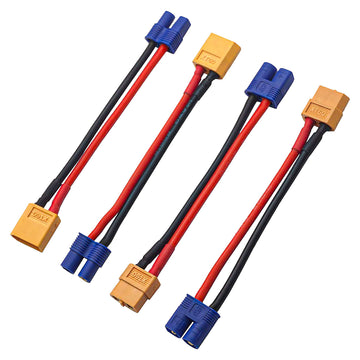2Pairs ShareGoo XT60 to EC3 Plug Male Female Adapter Converter with 10CM 14AWG Cable Wire for RC FPV Drone Car Lipo NiMH Battery