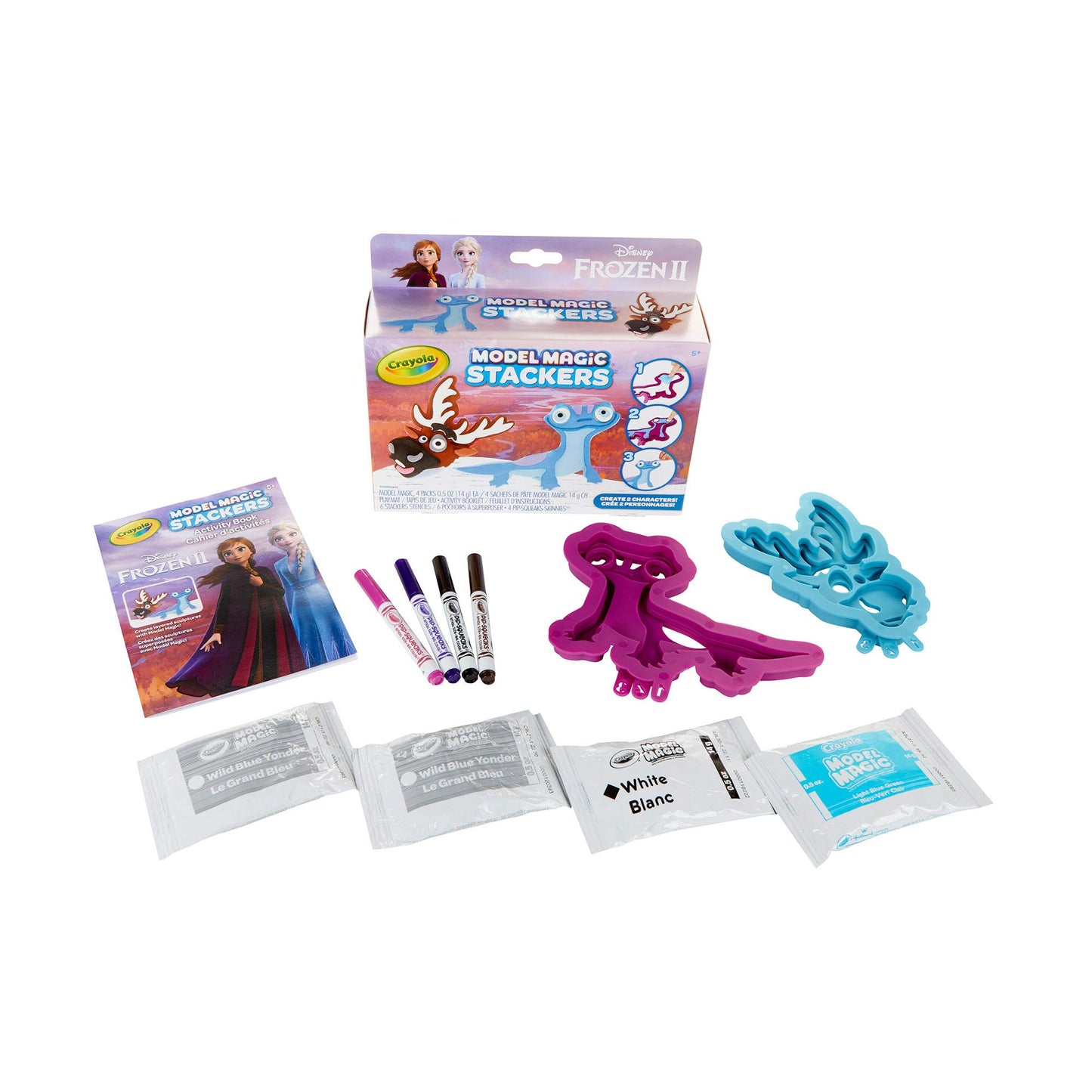 Crayola Frozen 2, Sven & Fire Salamander Model Magic Stacker Set, Gift For Kids, Age 5, 6, 7, 8