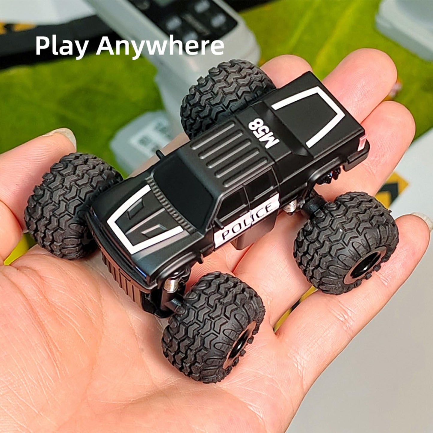 LDARC 1:58 Scale Mini RC Car RTR 2.4GHz Desktop Monster Truck Hobby Grade Remote Control Vehicle Model Comes with 2 Replaceable