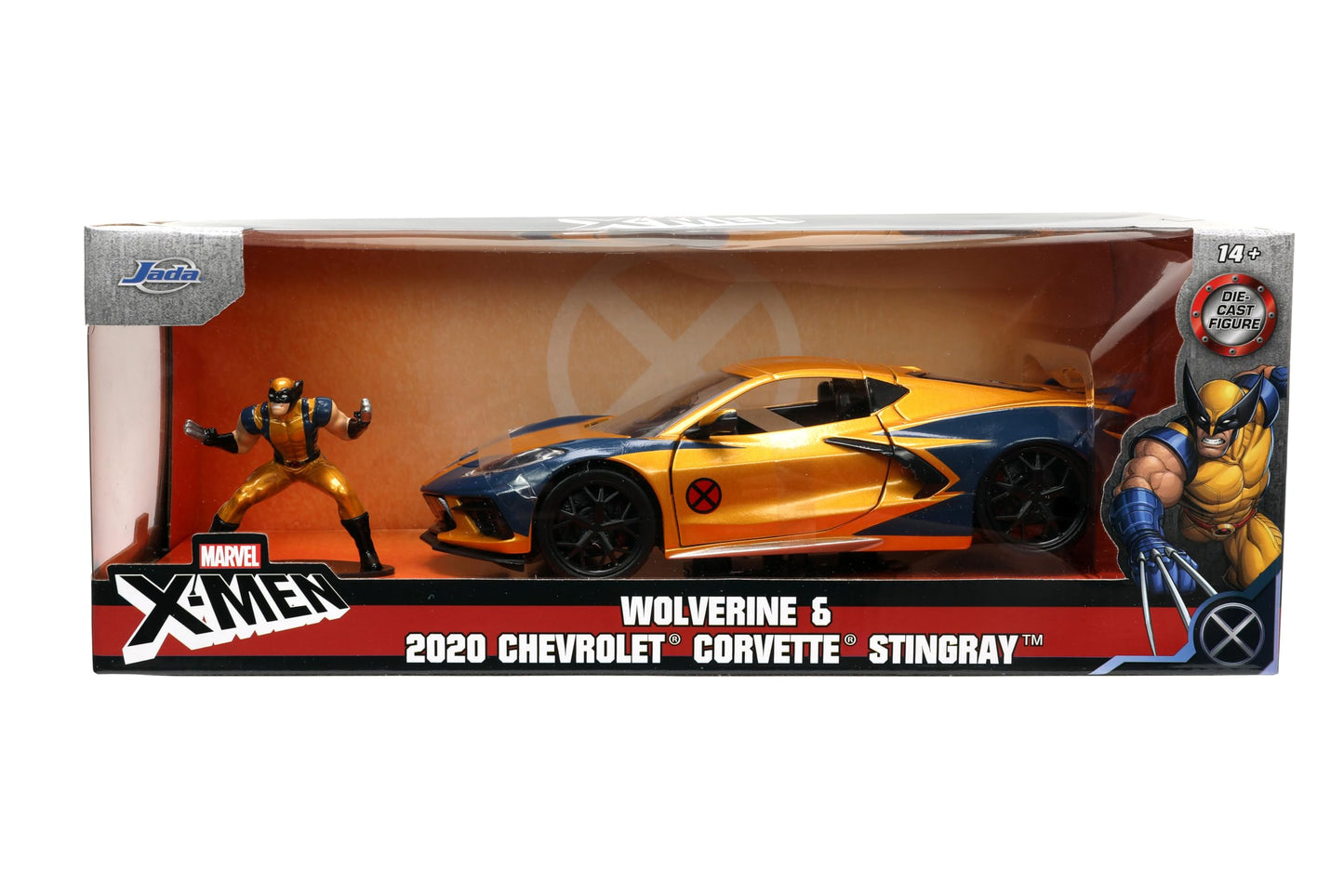 Jada Toys Marvel Wolverine X-Men 1:24 2020 Chevy Corvette Die-Cast Car with 2.75 Wolverine Figure