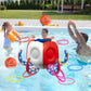 Octopus Pool Toys, 2-In-1 Kids Inflatable Basketball Hoop & Ring Toss Yard Games, Family Party Indoor Outdoor Water Play, Cool S
