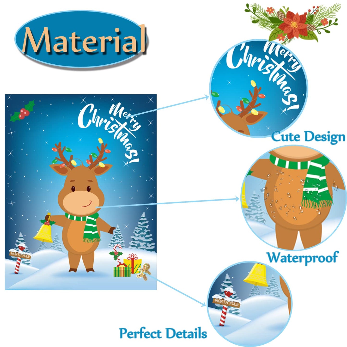 Funnlot Christmas Games for Kids - Pin The Nose on The Reindeer, 24 Reusable Noses Stickers & Blindfold, Holiday Party Fun for All Ages
