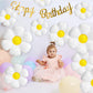 16 Pcs Daisy Flower Balloons,White Flower Aluminum Foil Balloons For Birthday Baby Shower Wedding Anniversary Groovy Flower Them