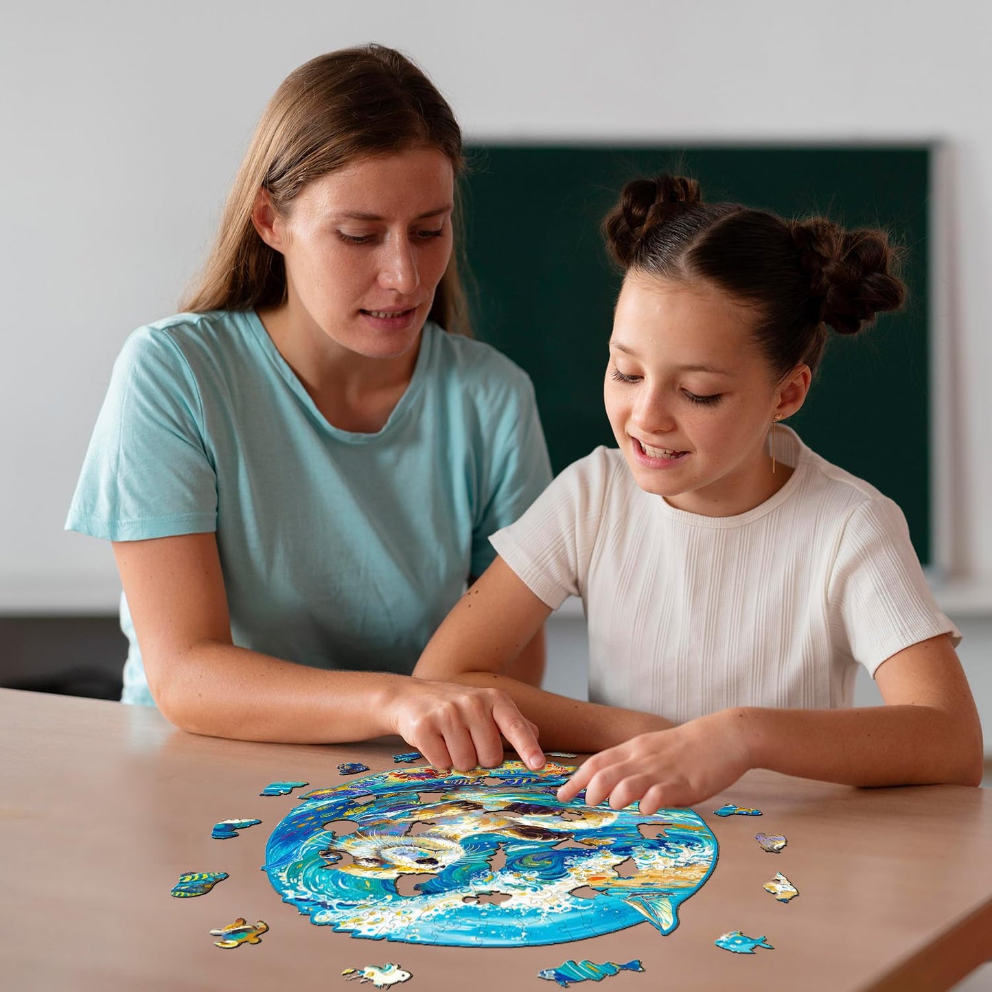 Jigfoxy Wooden Puzzle for mature-themeds  Leisurely Otter Wooden Jigsaw Puzzles for mature-themed  Unique Animal Shape Wood Cut Puzzles  Christmas Thanksgiving Gifts for Friends Family (S-8.5 * 8.3in-100pcs)