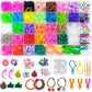 Tryv 2500+ Pcs Rubber Band Loom Kit For Kids Girls Boys | Rainbow Diy Bracelet Making Craft Set W Alphabet Beads Charms & Braidi