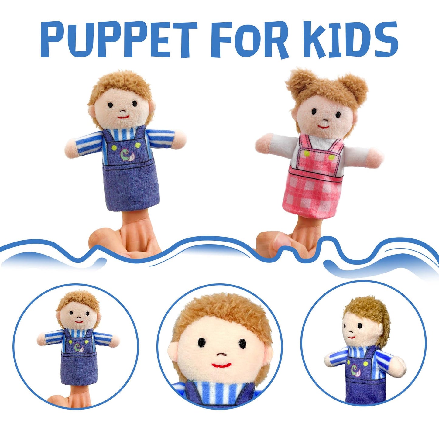 Finger Puppet Family Finger Puppet,6Pcs Cute Puppet Mini Plush Toys Teaching Show,Soft Puppet For Kids Family Members Role Playi