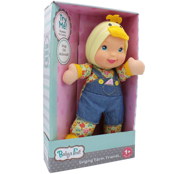 Baby'S First 12'' Farm Animal Friends Chick Soft & Cuddly Singing Musical Doll, Sings Old Mcdonald Had A Farm