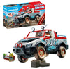 Playmobil Rally Car Toy Playset - 74 Piece Bundle Including Stuntman Mini Figure - Movable Axle and Removable Roll Bar to Insert