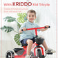 KRIDDO Kids Tricycles Age 24 Month to 4 Years, Trike for 2.5 to 5 Year Old, Gift Tricycles for 2-4 Year Olds, Trikes for Toddler