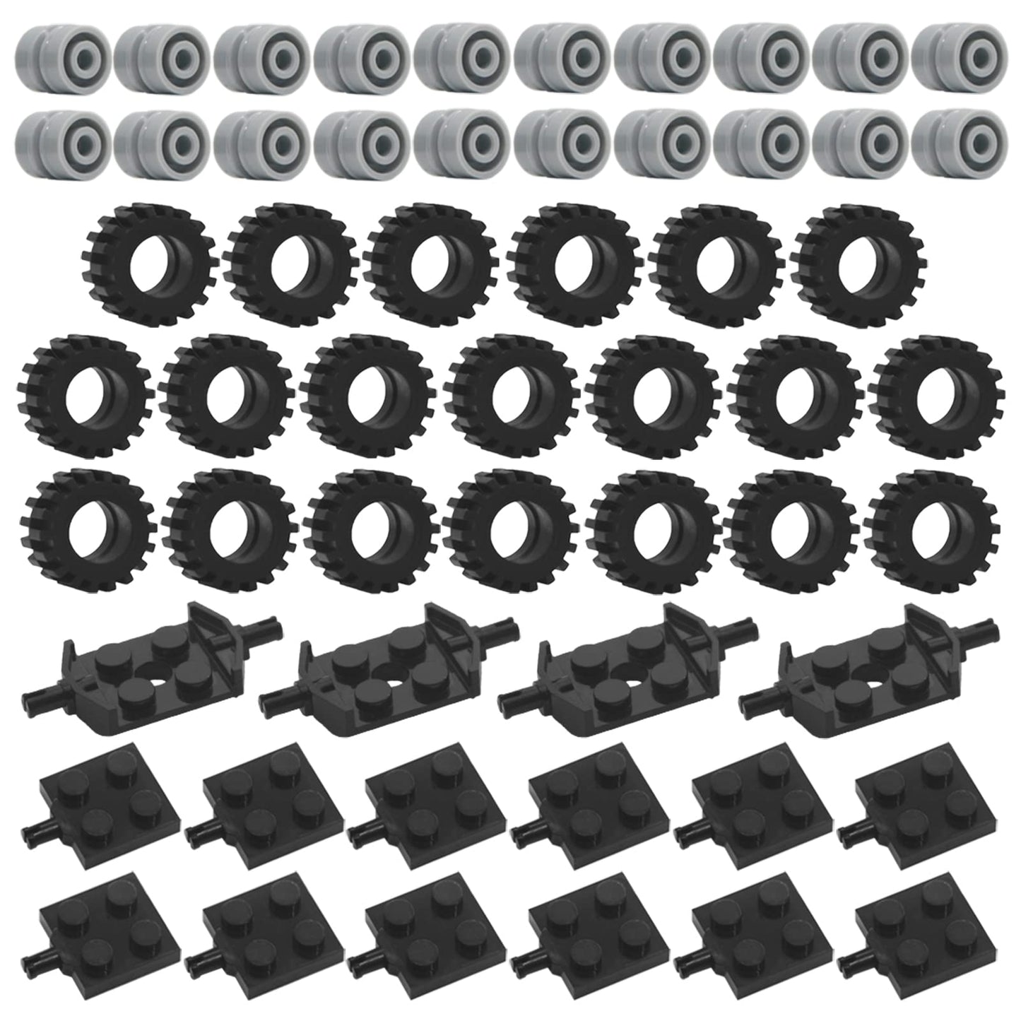 Tires Wheels And Axles Sets - 56 Pieces Brick Accessories Basic Classic Building Block Toys,Car Truck Wheels Parts