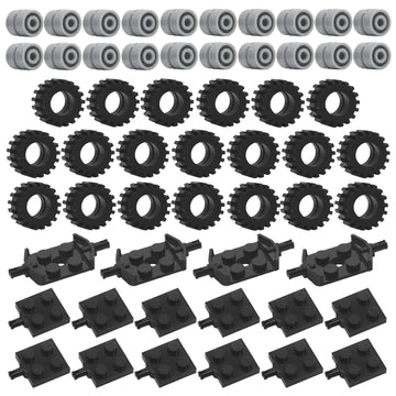 Tires Wheels And Axles Sets - 56 Pieces Brick Accessories Basic Classic Building Block Toys,Car Truck Wheels Parts