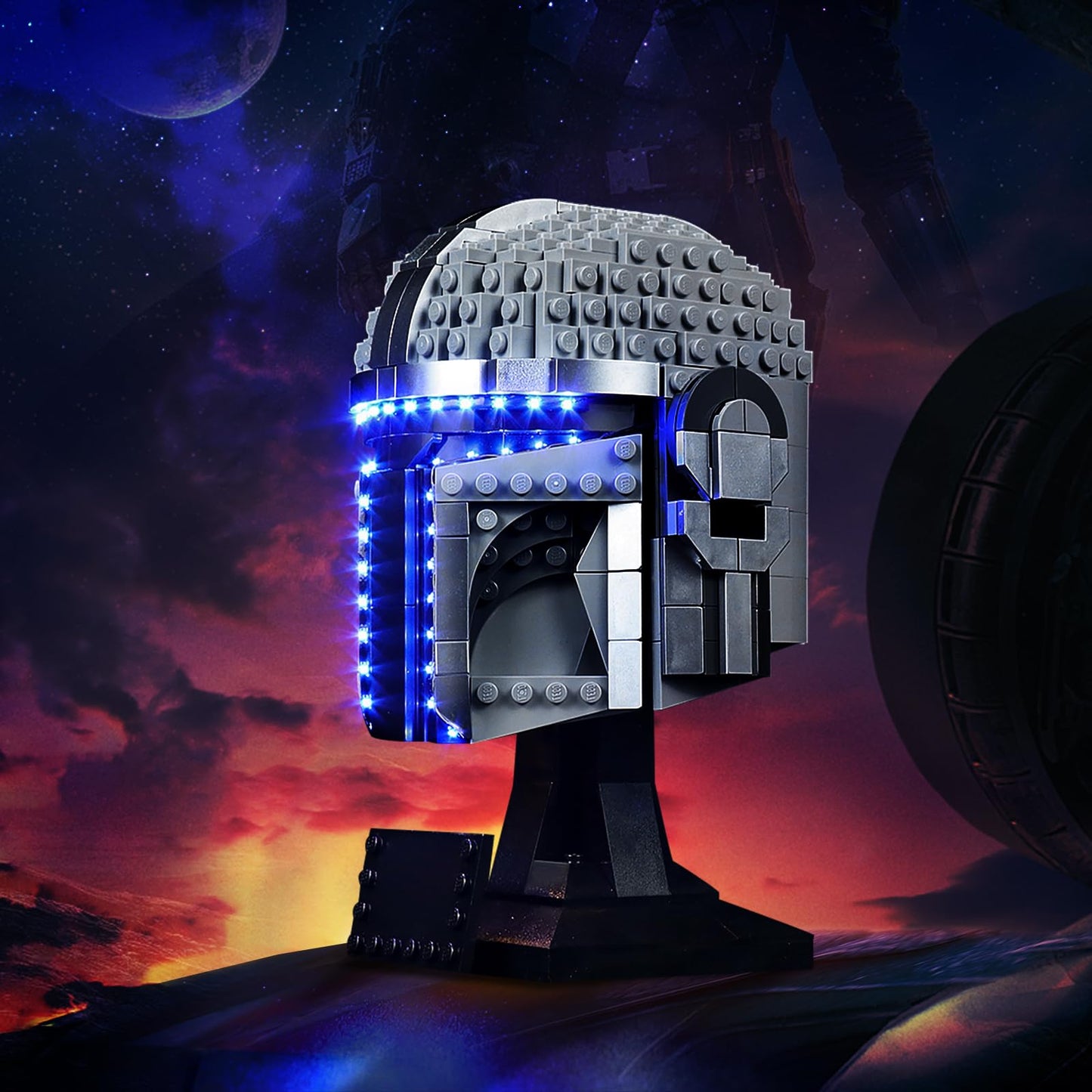 Upgraded Light Kit Compatible With Lego The Mandalorian Helmet 75328 Buildable Model Kit, Lights Decoration Compatible With Lego