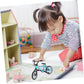 Totority Statue Alloy Tricycle Figurine Little rag Doll Model Bike Food Play Dollhouse Motorcycle Mini with Brake Decorations Doll House Miniature Artificial Bicycle Miniature