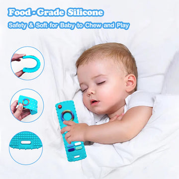 Ersihua 2-Pack Silicone Baby Teething Toys, Tv Remote Teethers For 18 Months Infant, Fire Tv Remote Shape Toddlers Silicone Teet