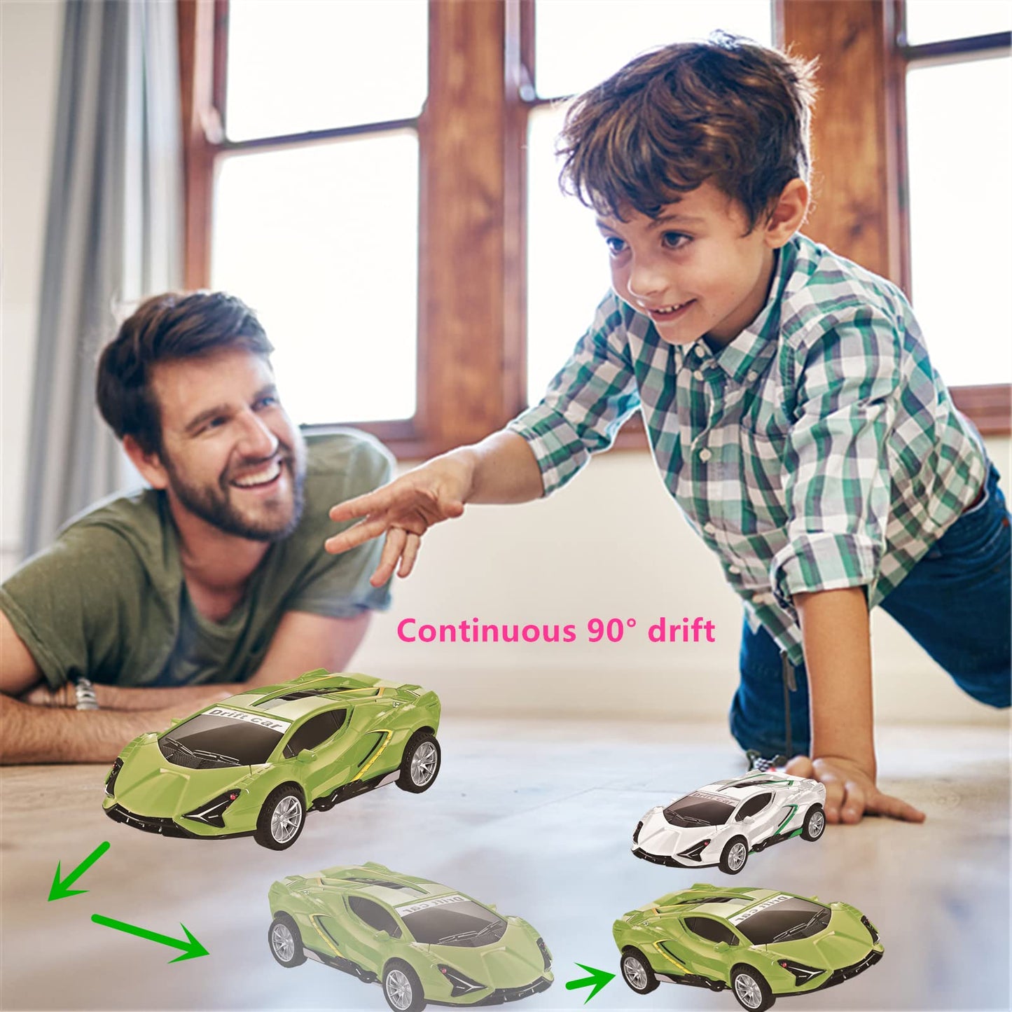 Johehe 2 Pack Race Cars Pull Back, Push Go Inertial Drift Car Models For Toddlers - 3+ Year Old Toys For Kids Ages 4-8 - Perfect