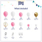 House Of Party Pink Balloons - Silver &Patel Pink Balloons Arch - Pink And White Balloon Garland Kit For Birthday Decorations, B
