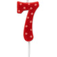 Papyrus Number 7 Birthday Candle, Red Polka Dots (1-Count)