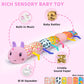 Baby Infant Musical Toy Soft Stuffed Animal Toy With Multi Textures,Rattle,Crinkle,Newborn Baby Toy For 0 3 6 9 12 Months Girls