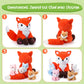 Hydren 5 Pcs Fox Plush Toy Set 14 Inch Mommy Fox Stuffed Animal With 4 Cute Plush Baby Foxes In Tummy Soft Cuddly Fox Plushies F
