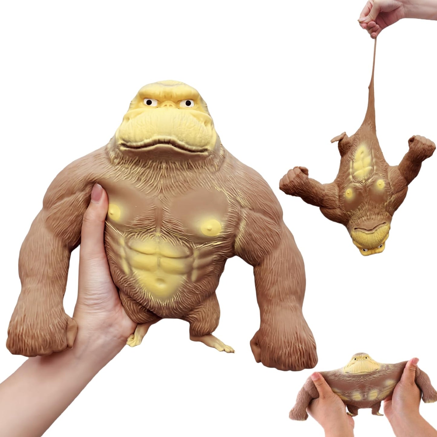 Yjhwlf Stretchy Glue-Sand Filled Rubber Gorilla, Latex Gorilla Soft Decompression Doll Toy, Animal High-Elastic Stretchable Deco