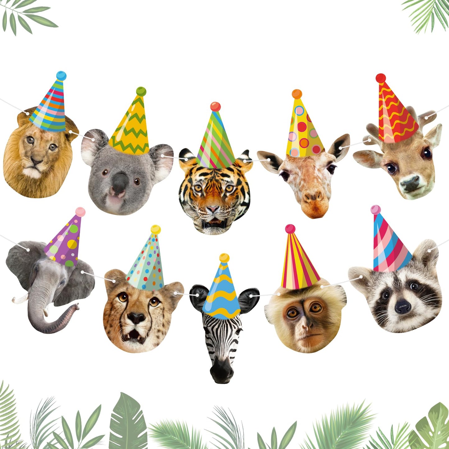 Safari Animals Happy Birthday Banner Wild Zoo Jungle Animals Decorations for Kids Safari Animals Party Decorations Woodland Anim