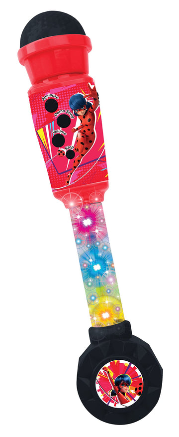 Lexibook Miraculous, Lighting Microphone For Children, Musical Toy Game, Built-In Speaker, Light Effects, Aux-In Cable Plug, Red