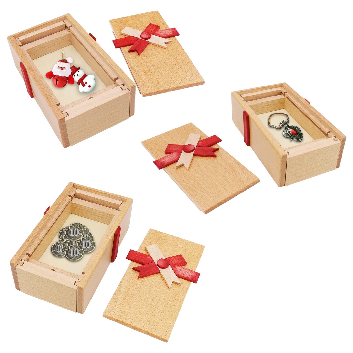 Eeocwf Puzzle Box With Hidden Compartment, Wooden Magic Trick Lock Boxes For Adults, Brain Teaser Game Mystery Surprise Gift Sec