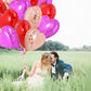 TONIFUL 30Pcs 18 Inch Heart Balloons Red Hot Pink Rose Gold Valentines Day Heart Shape Foil Mylar Balloons Decoration for Valent