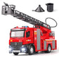 OANMYJJO Boy Fire Truck Toy - Metal DieCast Fire Truck Model with Water-Spraying, Simulated Sound and Light, Retractable Rescue 