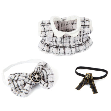 enhanced Doll Clothes - elegant Chic Style Set for 17cm Dolls  Doll Outfit for Display  Collectors  Gift - Cute Miniature Fashion Accessories - White Camellia (No Doll)