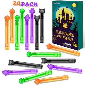 Leetous Halloween Mini Bubble Wands For Kids 20 Pcs, Halloween Party Favors Prizes Toys Gifts For Toddlers, Small Basket Goodie