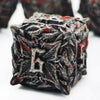 Mjdiceok Metal Dnd Dice Leaf Vine Set Polyhedral Dice 7 Role Playing Dice D&D Solid Dungeons And Dragons Dice (Blood Antique Iro