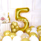 Aule 40 Inch Big Gold 5 Balloon Number Large Foil Helium Number Balloons 0-9 Jumbo Giant Happy 5Th Birthday Party Decorations Fo