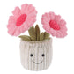 Apricot Lamb Plush Toy - Kawaii Pink Flower Pot, Soft Polyester Stuffed Animal, 9" for Kids