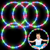 Jerify 4 Pack Led Hoop Light Up Hoop Led Glowing Lights Fitness Exercise Hoop 10 Color Changing Exercise Glowing Hoop For Dance Dark Fitness(23 Inch)