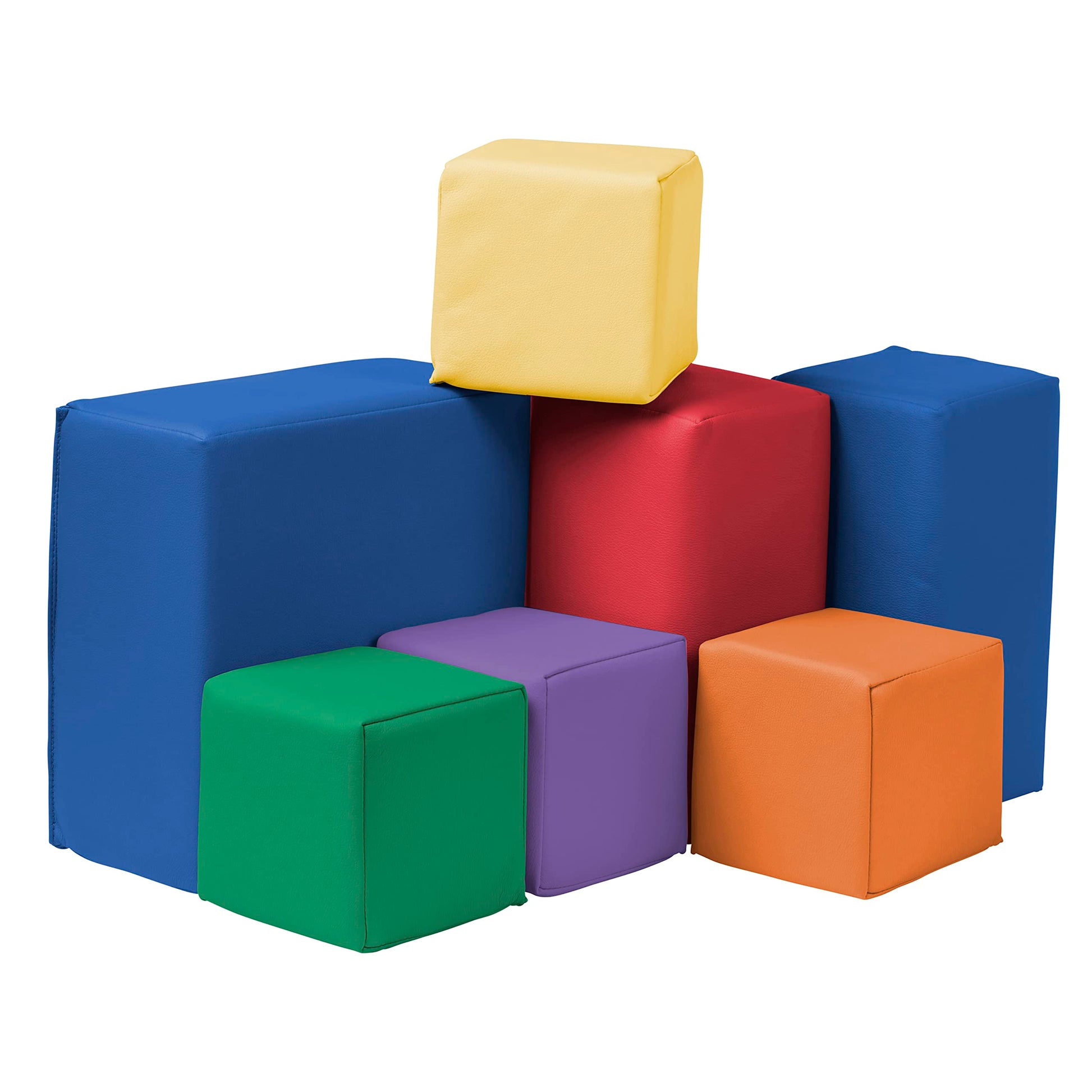 Ecr4Kids Elr12684 Softzone Foam Big Building Blocks, Soft Play For Kids (7Piece Set), Toddler Blocks, Primary