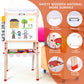 Ragstone Kids Easel Child Easel with Paper roll Double Sized Blackboard Chalkboard